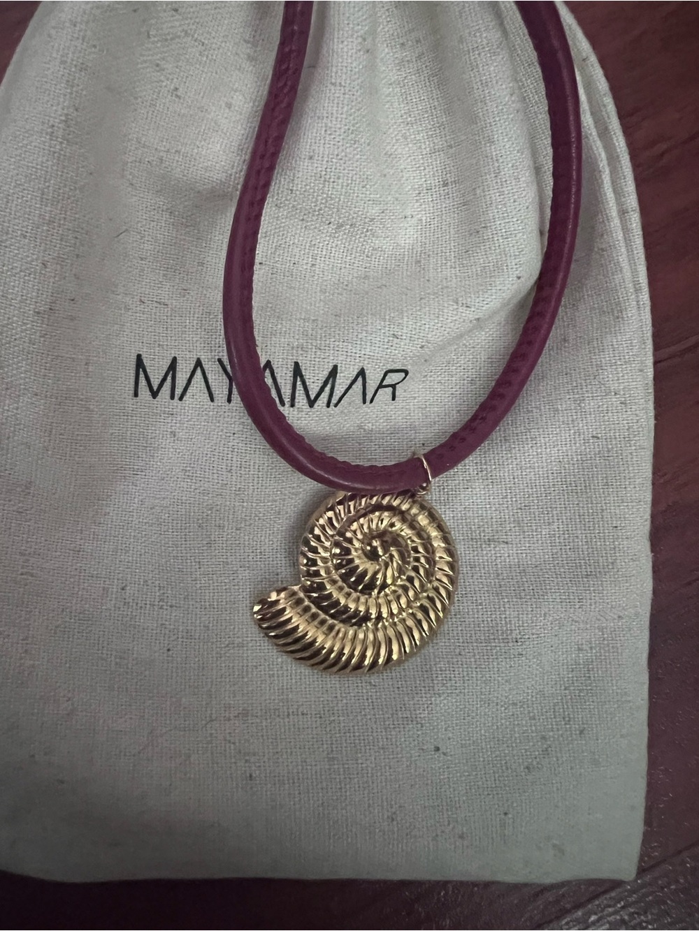 Mayamar Red Cord Shell Pendant Necklace